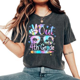 Peace Out Fourth Grade Cute Tie Dye Last Day Of 4Th Grade Women's Oversized Comfort T-Shirt - Thegiftio UK