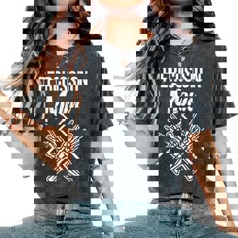 Percussion Mom Drummer Mom Instrument Marching Band Mother Women's Oversized Comfort T-Shirt - Thegiftio