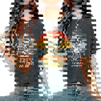 Pittie Mama Pitbull Dog Mom Vintage Women's Oversized Comfort T-Shirt | Mazezy