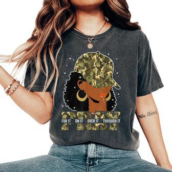 Pray On It Pray Over It Black Woman Afro Christian Sayings Women's Oversized Comfort T-Shirt - Thegiftio UK