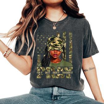 Pray On It Pray Over It Black Woman Loc'd Christian Women Women's Oversized Comfort T-Shirt - Thegiftio UK