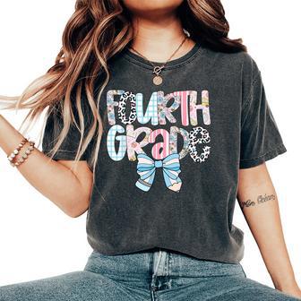 Preppy Fourth Grade Coquette Daisy Bow Women's Oversized Comfort T-Shirt - Thegiftio UK
