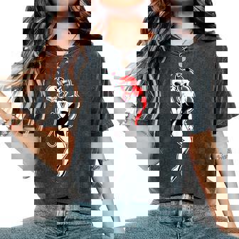 Pretty Girl Devil ピンナップガール トラディショナルフラッシュ レディースオーバーサイズコンフォートTシャツ - Kawaiitshirt