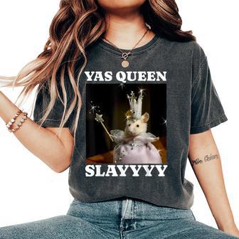 Princess Rat Meme Yas Queen Slay Meme Women's Oversized Comfort T-Shirt - Thegiftio UK