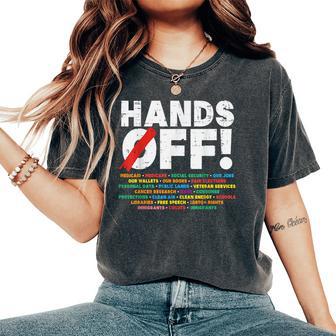 Protest Hands Off Medicare Social Security Resist Women Women's Oversized Comfort T-Shirt - Thegiftio UK