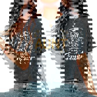Proud Aunt Of 2025 Graduate Senior Class Graduation Leopard Women's Oversized Comfort T-Shirt | Mazezy