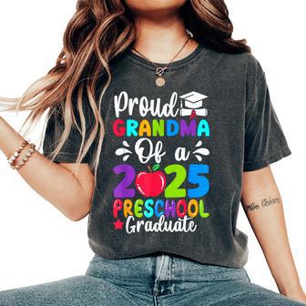 Proud Grandma Class Of 2025 Preschool Graduate Graduation Women's Oversized Comfort T-Shirt - Thegiftio UK