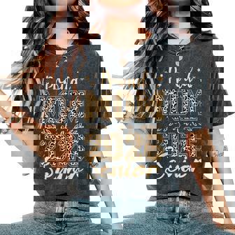 Proud Mom Of A Senior 2026 Leopard Back To School Graduation Women's Oversized Comfort T-Shirt - Monsterry