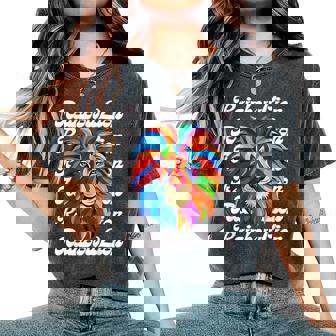 Rainbow Lion かっこいい おしゃれ ロゴ レディースオーバーサイズコンフォートTシャツ - Kawaiitshirt