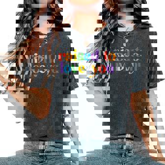 Raised To Love You Lgbtq Pride Month Equality Boys Girls Women's Oversized Comfort T-Shirt - Thegiftio UK