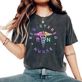 Registered Nurse Healthcare Hospital Nurse Rn Tie Dye Women's Oversized Comfort T-Shirt - Thegiftio UK