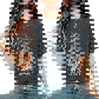 Resist Statue Of Liberty Crying Protest Equality Women Women's Oversized Comfort T-Shirt | Mazezy