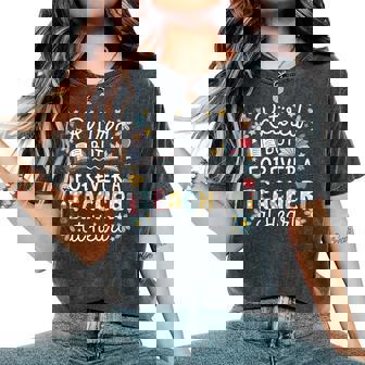 Retired But Forever A Teacher At Heart Teacher Retirement Women's Oversized Comfort T-Shirt - Thegiftio