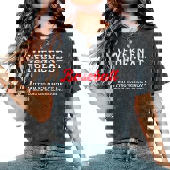 Retro Baseball Mom Mother's Day Weekend Forecast Baseball Women's Oversized Comfort T-Shirt - Monsterry