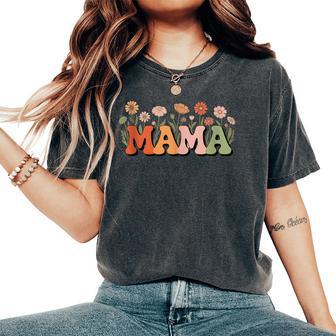 Retro Floral Mama Boho Wildflower Motherhood Mother's Day Women's Oversized Comfort T-Shirt - Thegiftio UK