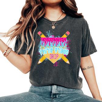 Retro Back To School Boys Third Grade Drip Ice Cream Women's Oversized Comfort T-Shirt - Thegiftio UK