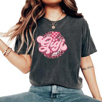Retro Groovy Gigi Leopard Grandma Mother's Day Women Women's Oversized Comfort T-Shirt - Thegiftio UK