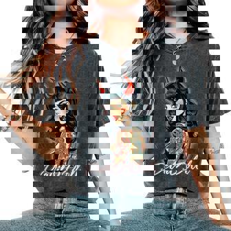 Rockabilly Devil Girl Pin Up Estilo Tatuaje Retro De Los Años 50 In Mangas Camiseta extragrande cómoda para mujer - Regaloses