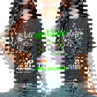 Rollin' Into 3Rd Grade Monster Truck Back To School Boys Women's Oversized Comfort T-Shirt | Mazezy