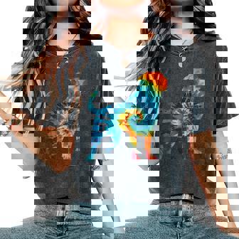 Rottweiler Dog Diseño Retro Cuello Camiseta extragrande cómoda para mujer - Regaloses