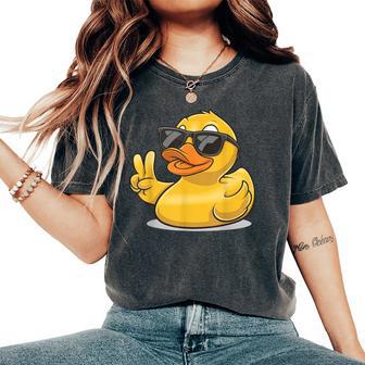 Rubber Duck With Sunglasses Women's Oversized Comfort T-Shirt - Thegiftio UK
