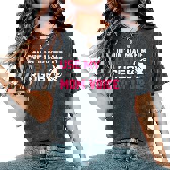 Rugby Don't Make Me Use My Rugby Momボイス。 長袖tシャツ レディースオーバーサイズコンフォートTシャツ - Kawaiitshirt