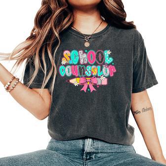 School Counselor Teacher First Day Of School Back To School Women's Oversized Comfort T-Shirt - Thegiftio UK