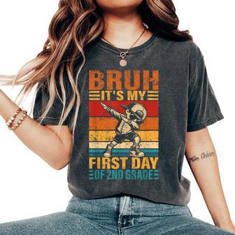 Second Grade Dabbing Boy Bruh It's My First Day Of 2Nd Grade Women's Oversized Comfort T-Shirt - Thegiftio UK