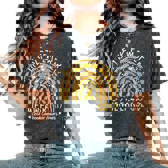 In September We Wear Gold Childhood Cancer Awareness Rainbow Women's Oversized Comfort T-Shirt - Monsterry