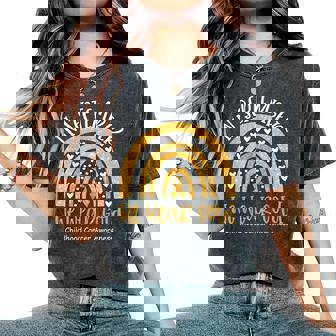 In September We Wear Gold Childhood Cancer Awareness Rainbow Women's Oversized Comfort T-Shirt | Seseable CA