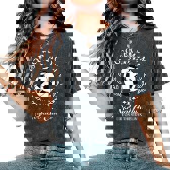 Sideline Social Club Soccer Mom Game Day Outfit For Mothers Women's Oversized Comfort T-Shirt | Mazezy
