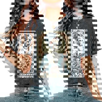 Skeleton The Crocheter Mom Tarot Card Knitter Crochet Lover Women's Oversized Comfort T-Shirt - Thegiftio