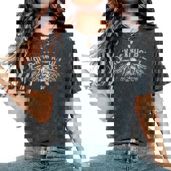 Snirt Rock And Roll Flyingkull Intagekirt Neck Camiseta extragrande cómoda para mujer - Regaloses