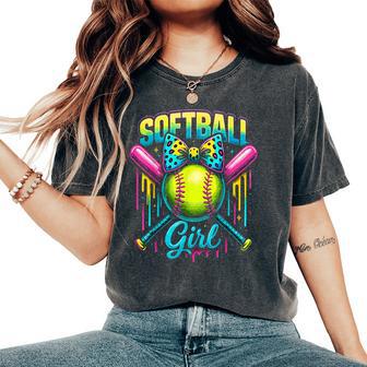 Softball Girl Drip Softball Player Women's Oversized Comfort T-Shirt - Thegiftio UK