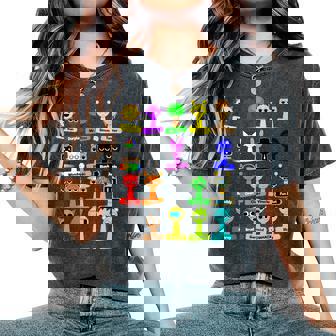 Sprunki All Here With Names For Boys And Girls Birthday レディースオーバーサイズコンフォートTシャツ - Kawaiitshirt