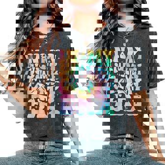 In My Summer Camp Era Groovy Tie Dye For Summer Camper Women's Oversized Comfort T-Shirt - Monsterry
