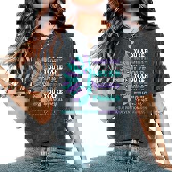 Sunflower Motivational Support Suicide Prevention Awareness Women's Oversized Comfort T-Shirt - Monsterry