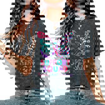 Support Squad Thyroid Cancer Awareness Butterfly Women's Oversized Comfort T-Shirt - Thegiftio