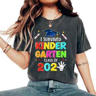 I Survived Kindergarten Graduation 2025 Graduate Boys Girls Women's Oversized Comfort T-Shirt - Thegiftio UK