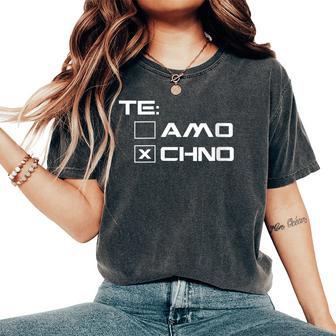 Techno Te Amo Rave Musique Dj Cadeau Drôle T-shirt oversize confortable pour femme - Cadeauxyz