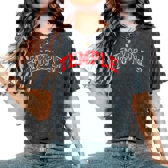 Temple Tx Red Vintage For Or Women Women's Oversized Comfort T-Shirt - Thegiftio UK