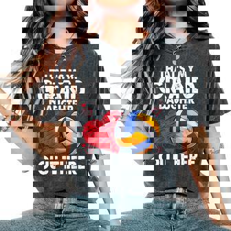 That's My Granddaughter Out There Volleyball For Grandma Women's Oversized Comfort T-Shirt - Thegiftio