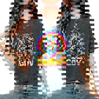 Tie Dye Hippie Peace Sign Groovy Women's Oversized Comfort T-Shirt - Thegiftio