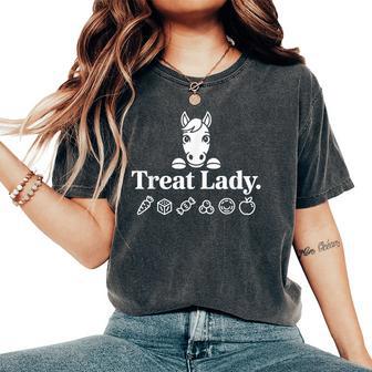 Treat Lady Horse Mom Equestrian Lover Treat Lady Horse Women's Oversized Comfort T-Shirt - Thegiftio UK