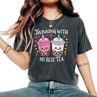Twinning With My Bestie Twin Day Outfits Spirit Week Girls Women's Oversized Comfort T-Shirt - Thegiftio UK
