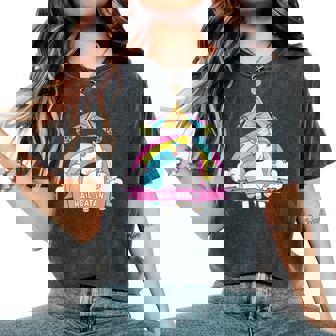 Unicorn Hailatan Devil Death Metal Rainbow Ocult レディースオーバーサイズコンフォートTシャツ - Kawaiitshirt