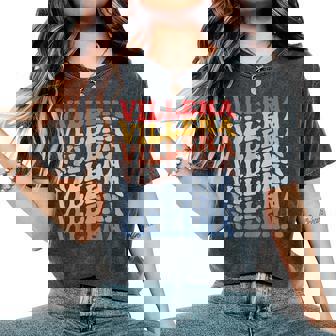 Villena City Groovy Retro Camiseta extragrande cómoda para mujer - Regaloses