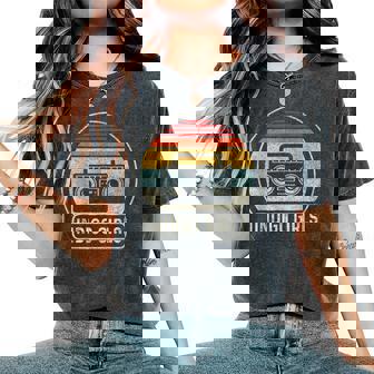Vintage Cassette Tape Indigo Rock Girls Music Retro Sunset Women's Oversized Comfort T-Shirt | Mazezy
