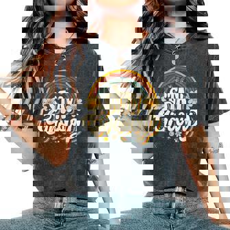 Vintagetay A Groovy 60S 70S Peace Positive Mind ヒッピー レディースオーバーサイズコンフォートTシャツ - Kawaiitshirt