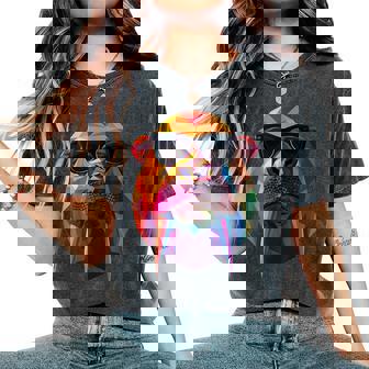 Walrus Dad Mom クールサングラス セイウチ レディースオーバーサイズコンフォートTシャツ - Kawaiitshirt